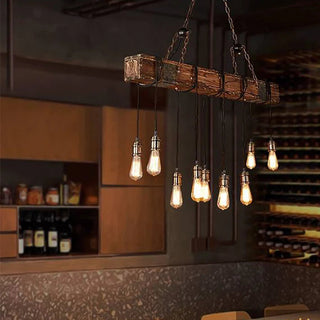 Epoch Vintage LED Lustre  Métal/Verre/Bois Salon Chambre à coucher