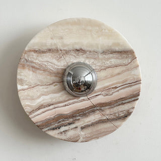 Zeno Applique Murale Ronde en Chrome, Marbre et Métal Style Minimaliste Moderne