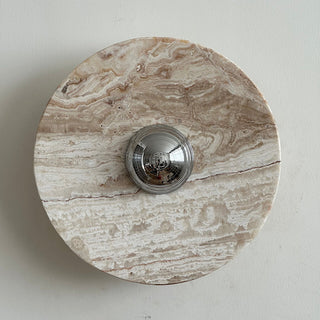 Zeno Applique Murale Ronde en Chrome, Marbre et Métal Style Minimaliste Moderne