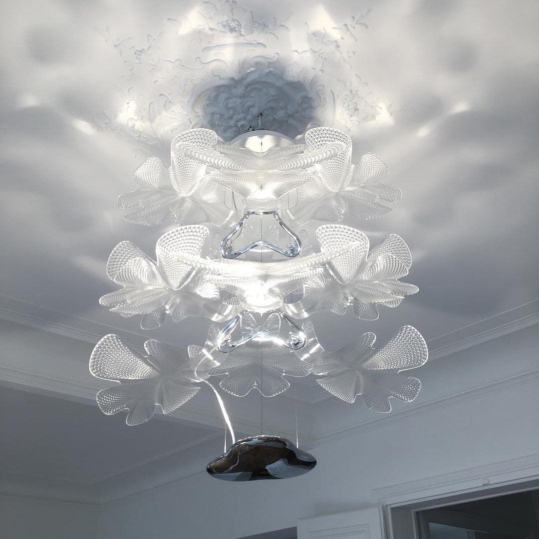 Eldio Lustre Suspension Feuille Transparente