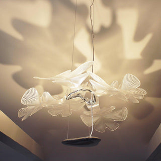Solara Lustre Suspension Feuille Transparente