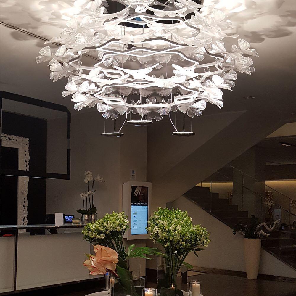 Eldio Lustre Suspension Feuille Transparente