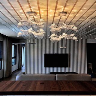 Solara Lustre Suspension Feuille Transparente