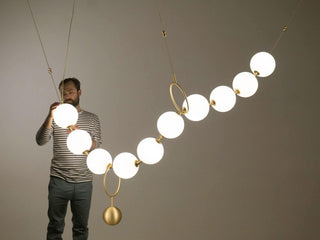 Lustra Suspension Lampe Collier en Verre