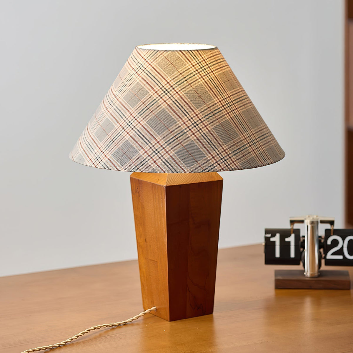 Side view of the Cabin Table Lamp showcasing its rustic design.