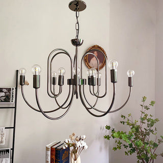Ombre Elegance Lustre en Métal Style Industriel Vintage