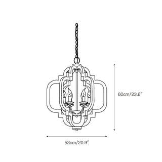 Polar Lampe Suspension en Bois et Métal Style Luxueux Postmoderne