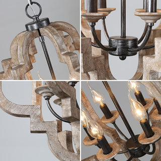 Polar Lampe Suspension en Bois et Métal Style Luxueux Postmoderne