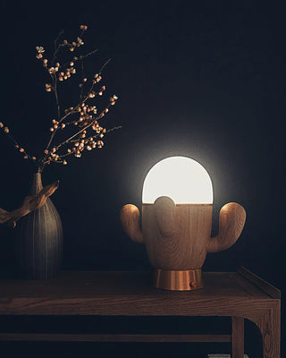 Solivice Lampe de Table en Bois Capricieuse