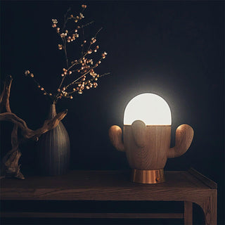 Solivice Lampe de Table en Bois Capricieuse