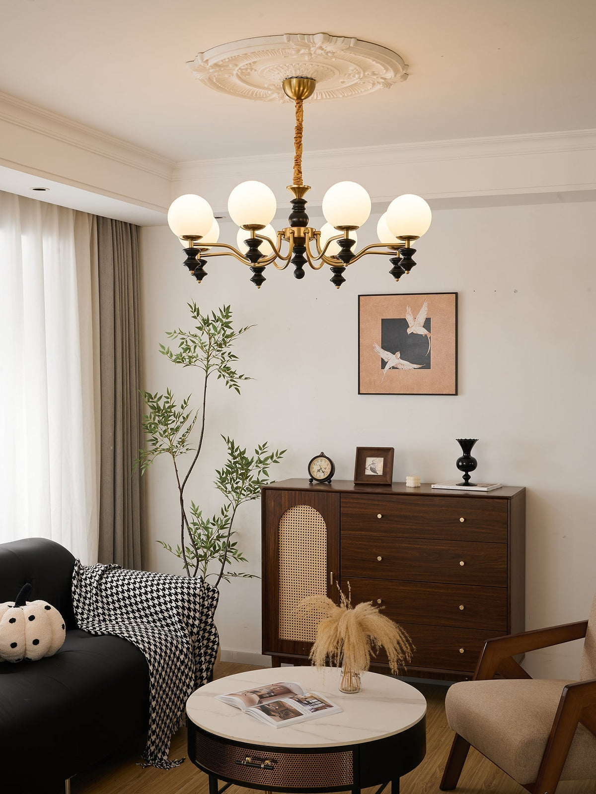 Iseliane Lustre en Bois Vintage Traditionnel