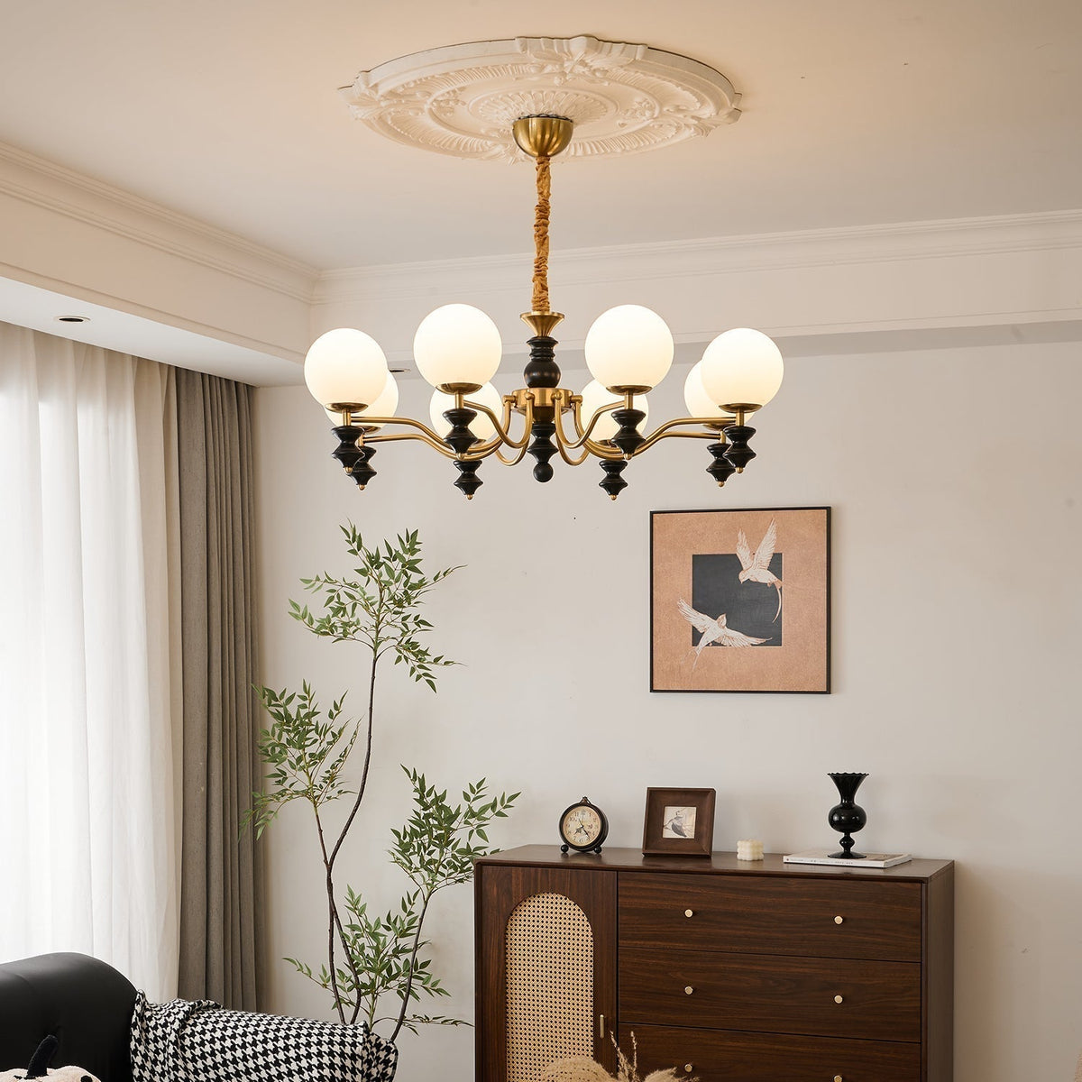 Iseliane Lustre en Bois Vintage Traditionnel