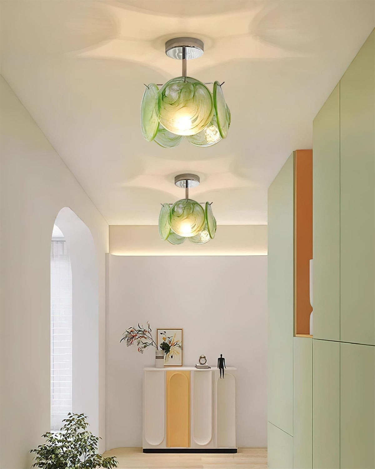 Lenira Ceiling Lamp Blue Art Glass Modern-Neutral Decor