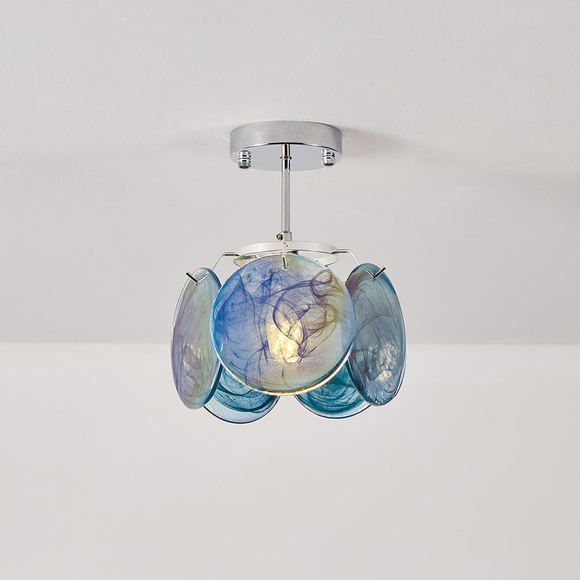 Lenira Ceiling Lamp Blue Art Glass Modern-Neutral Decor