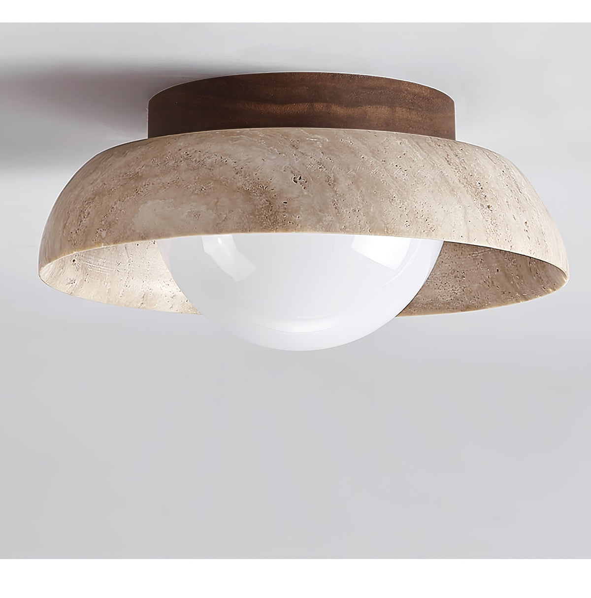 Brinuna Lampe Plafonnier Disc-Dôme en Travertin