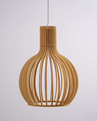 Cage Lampe Suspendue Sculpturale à Cadre Ouvert en Bouleau-Luire