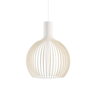 Cage Lampe Suspendue Sculpturale à Cadre Ouvert en Bouleau-Luire