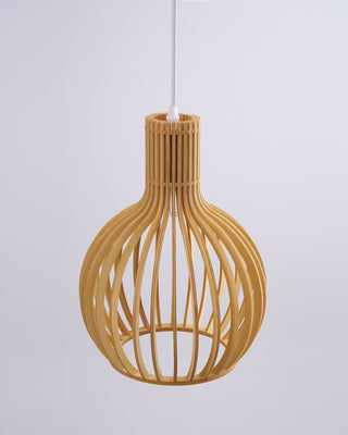 Cage Lampe Suspendue Sculpturale à Cadre Ouvert en Bouleau-Luire