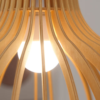 Cage Lampe Suspendue Sculpturale à Cadre Ouvert en Bouleau-Luire