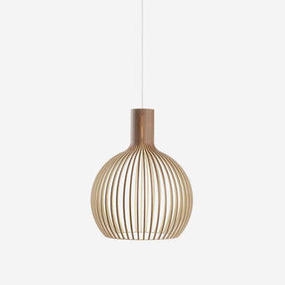 Cage Lampe Suspendue Sculpturale à Cadre Ouvert en Bouleau-Luire