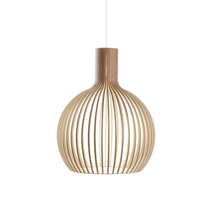 Cage Lampe Suspendue Sculpturale à Cadre Ouvert en Bouleau-Luire