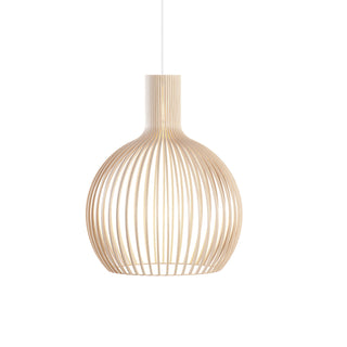 Cage Lampe Suspendue Sculpturale à Cadre Ouvert en Bouleau-Luire