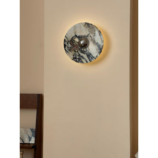 Alter Applique Murale Ronde en Marbre et Métal Style Minimaliste Moderne-Luire