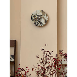 Zeno Applique Murale Ronde en Chrome, Marbre et Métal Style Minimaliste Moderne