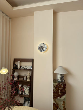 Alter Applique Murale Ronde en Marbre et Métal Style Minimaliste Moderne-Luire