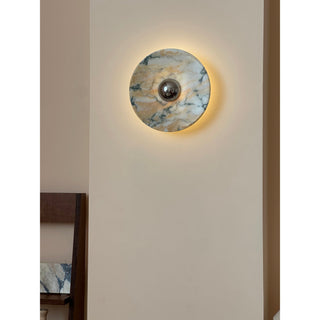 Alter Applique Murale Ronde en Marbre et Métal Style Minimaliste Moderne-Luire
