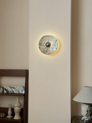 Alter Applique Murale Ronde en Marbre et Métal Style Minimaliste Moderne-Luire