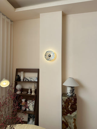 Alter Applique Murale Ronde en Marbre et Métal Style Minimaliste Moderne-Luire