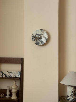 Alter Applique Murale Ronde en Marbre et Métal Style Minimaliste Moderne-Luire