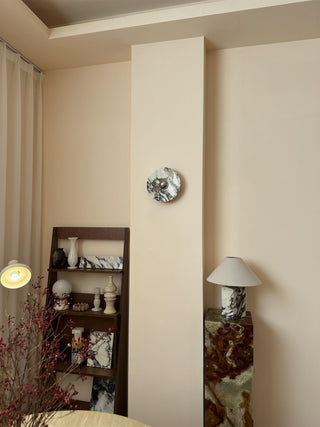 Zeno Applique Murale Ronde en Chrome, Marbre et Métal Style Minimaliste Moderne