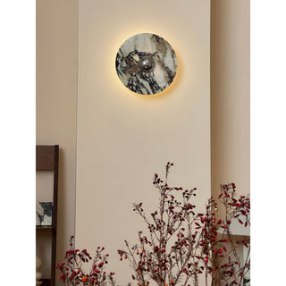 Alter Applique Murale Ronde en Marbre et Métal Style Minimaliste Moderne-Luire