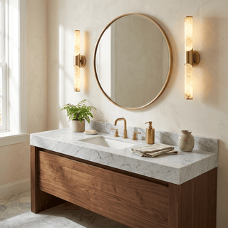 Calcedonia Alabaster Tube Wall Sconce-Neutral Decor