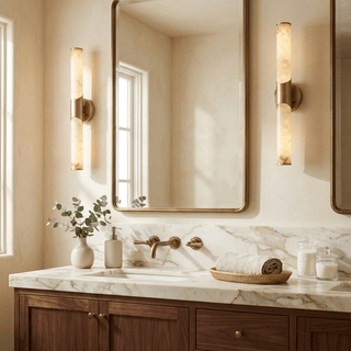 Calcedonia Alabaster Tube Wall Sconce-Neutral Decor