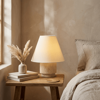 Caldera Travertine Table Lamp-Neutral Decor