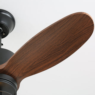 Ventilateur de plafond industriel en bois avec lumière Brisora