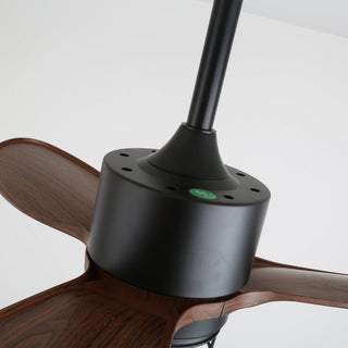 Ventilateur de plafond industriel en bois avec lumière Brisora