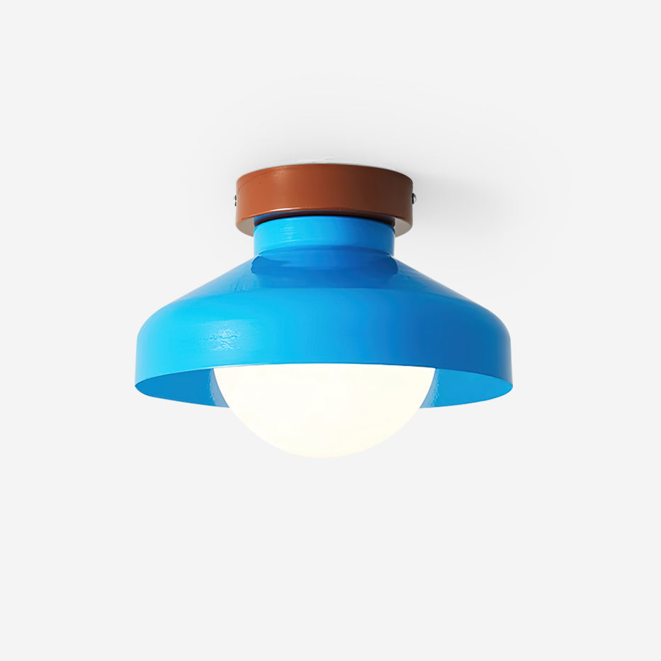 Solvane Blue Metal Flush Mount Ceiling Light-Neutral Decor