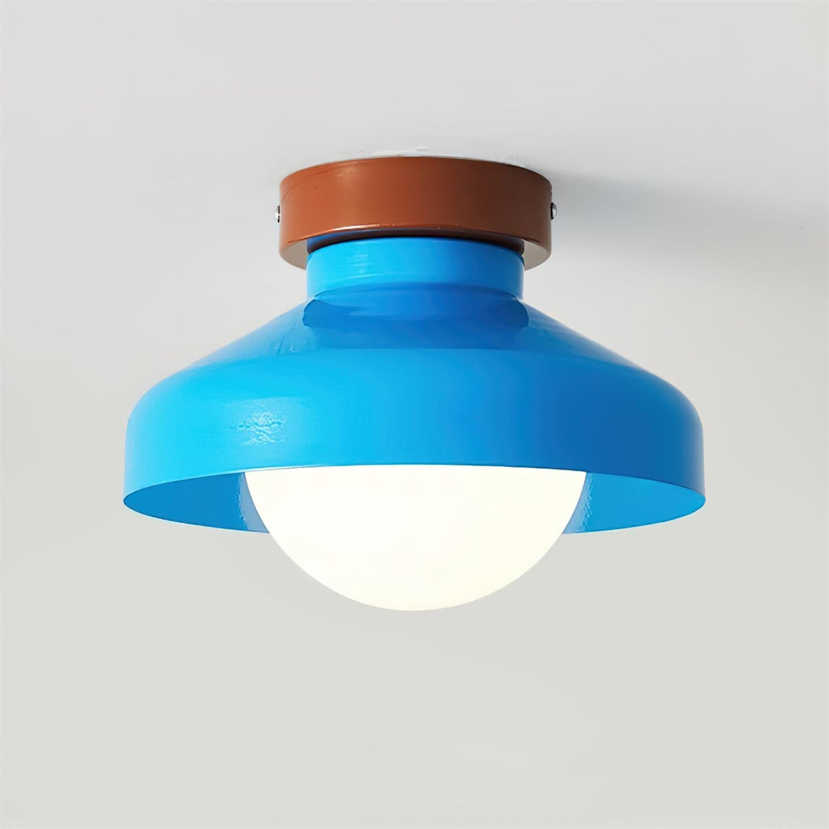 Solvane Blue Metal Flush Mount Ceiling Light-Neutral Decor
