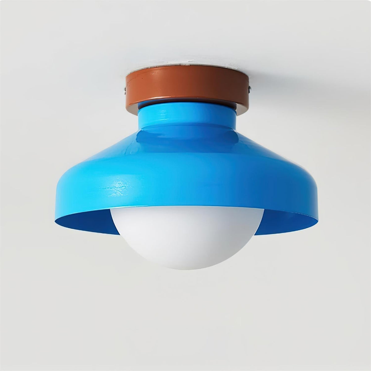 Solvane Blue Metal Flush Mount Ceiling Light-Neutral Decor