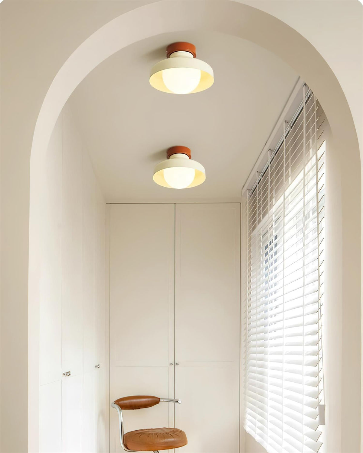 Solvane Blue Metal Flush Mount Ceiling Light-Neutral Decor
