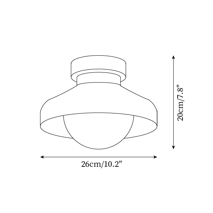 Solvane Blue Metal Flush Mount Ceiling Light-Neutral Decor