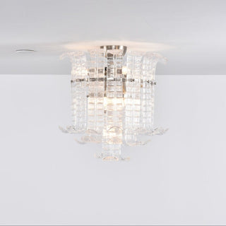 Lioreleria Plafonnier en Verre Murano Transparent Raccordement Fixe