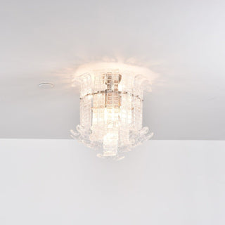 Lioreleria Plafonnier en Verre Murano Transparent Raccordement Fixe