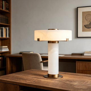 Calix Alabaster Table Lamp-Neutral Decor