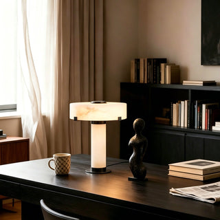 Calix Alabaster Table Lamp-Neutral Decor