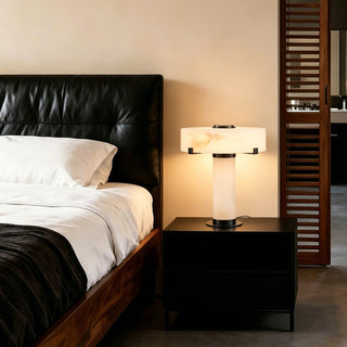 Calix Alabaster Table Lamp-Neutral Decor